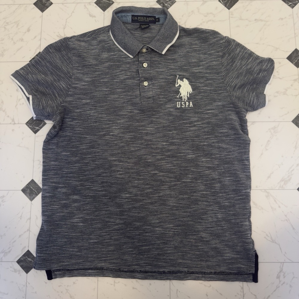 U.S. Polo Assn. Slim Fit Polo Shirt Gray Heather M Embroidered